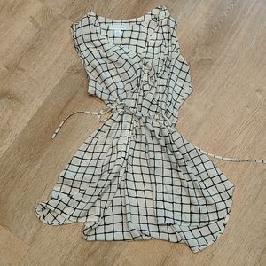 Black and white maternity blouse